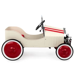 Baghera Classic Pedal Car White -Kids Toy Shop baghera baghera classic pedal car white 32639339036806