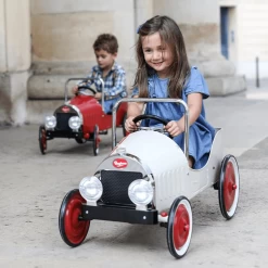 Baghera Classic Pedal Car White -Kids Toy Shop baghera baghera classic pedal car white 32639353749638