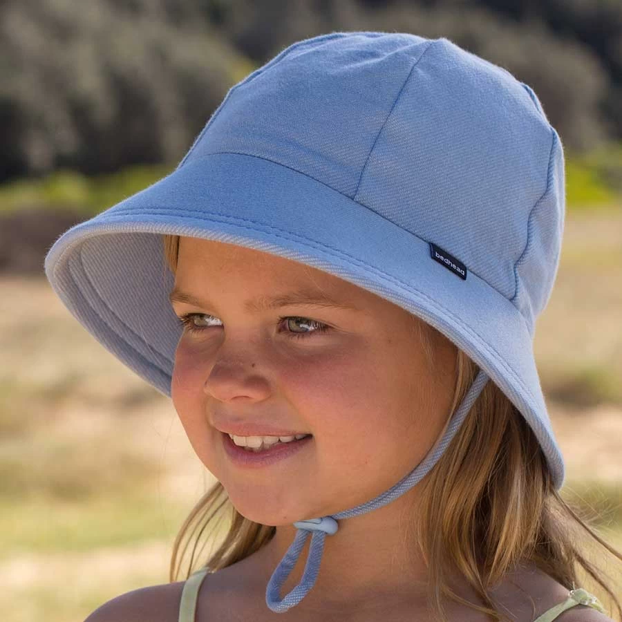 Bedhead Ponytail Bucket Sun Hat With Strap - Chambray 4 Bedhead Ponytail Bucket Sun Hat With Strap - Chambray - Image 2