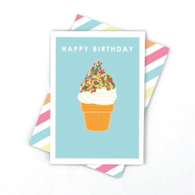 Candle Bark Greeting Card Freckle Soft Serve 3 Candle Bark Greeting Card Freckle Soft Serve