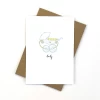 Candle Bark Greeting Card Sketched Pram
