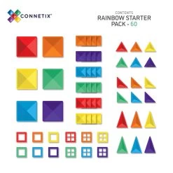 Connetix Tiles 60 Piece Rainbow Starter Pack -Kids Toy Shop connetix tiles connetix tiles 60 piece rainbow starter pack 32309450735750