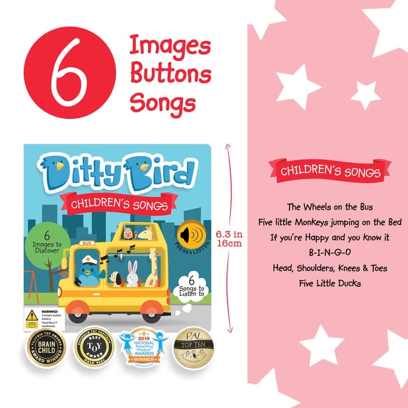 Ditty Bird Children's Songs Board Book 5 Ditty Bird Children's Songs Board Book - Image 3