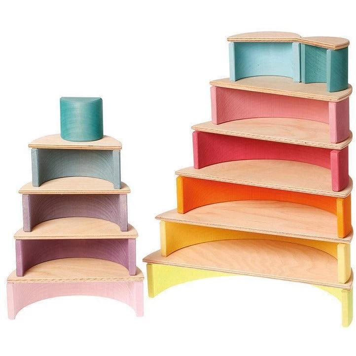 Grimm's - Pastel Large Rainbow Stacker - 12pcs 10 Grimm's - Pastel Large Rainbow Stacker - 12pcs - Image 8