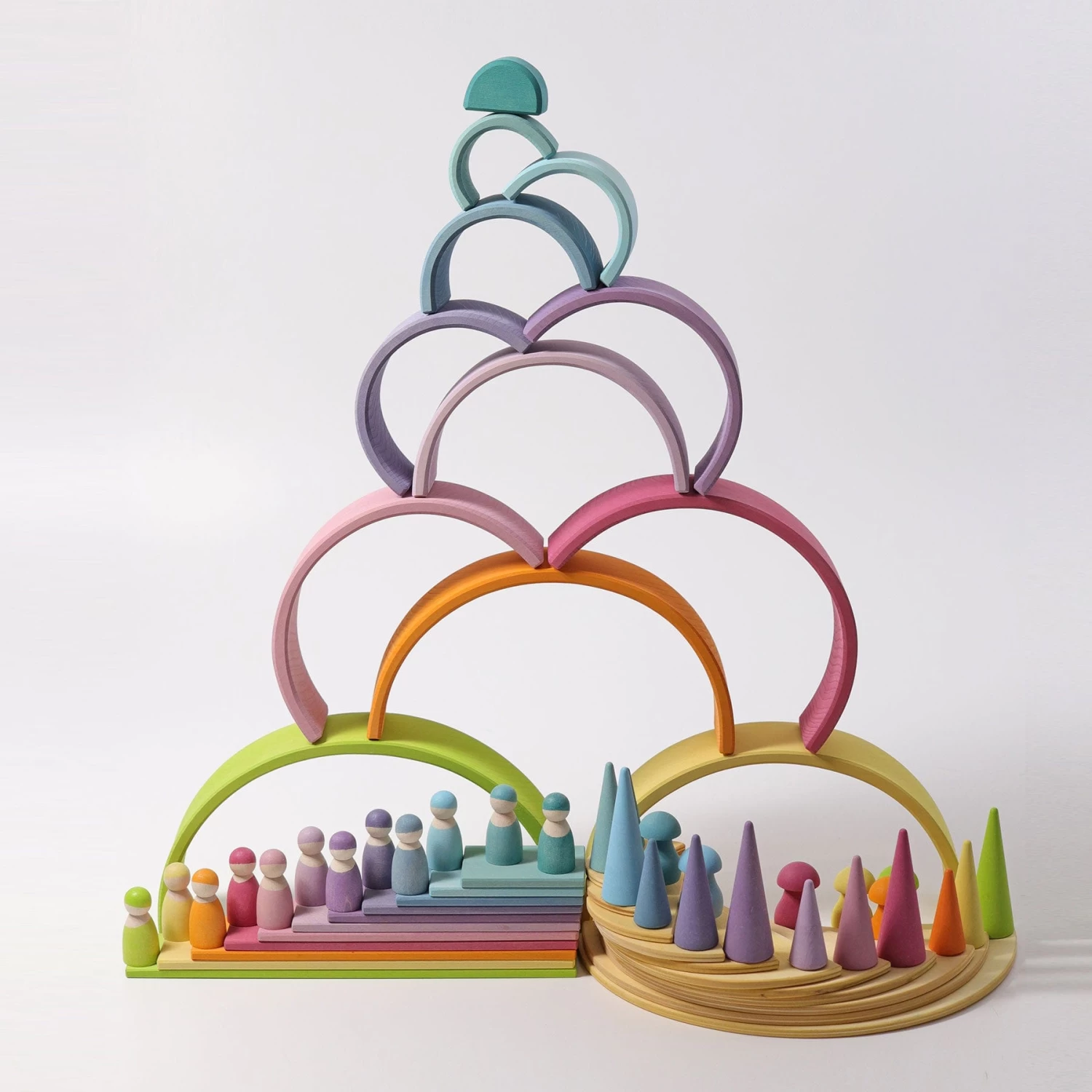Grimm's - Pastel Large Rainbow Stacker - 12pcs 20 Grimm's - Pastel Large Rainbow Stacker - 12pcs - Image 18