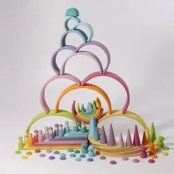 Grimm's - Pastel Large Rainbow Stacker - 12pcs 38 Grimm's - Pastel Large Rainbow Stacker - 12pcs -Kids Toy Shop grimm s grimm s pastel large rainbow stacker 12pcs 31063361683590