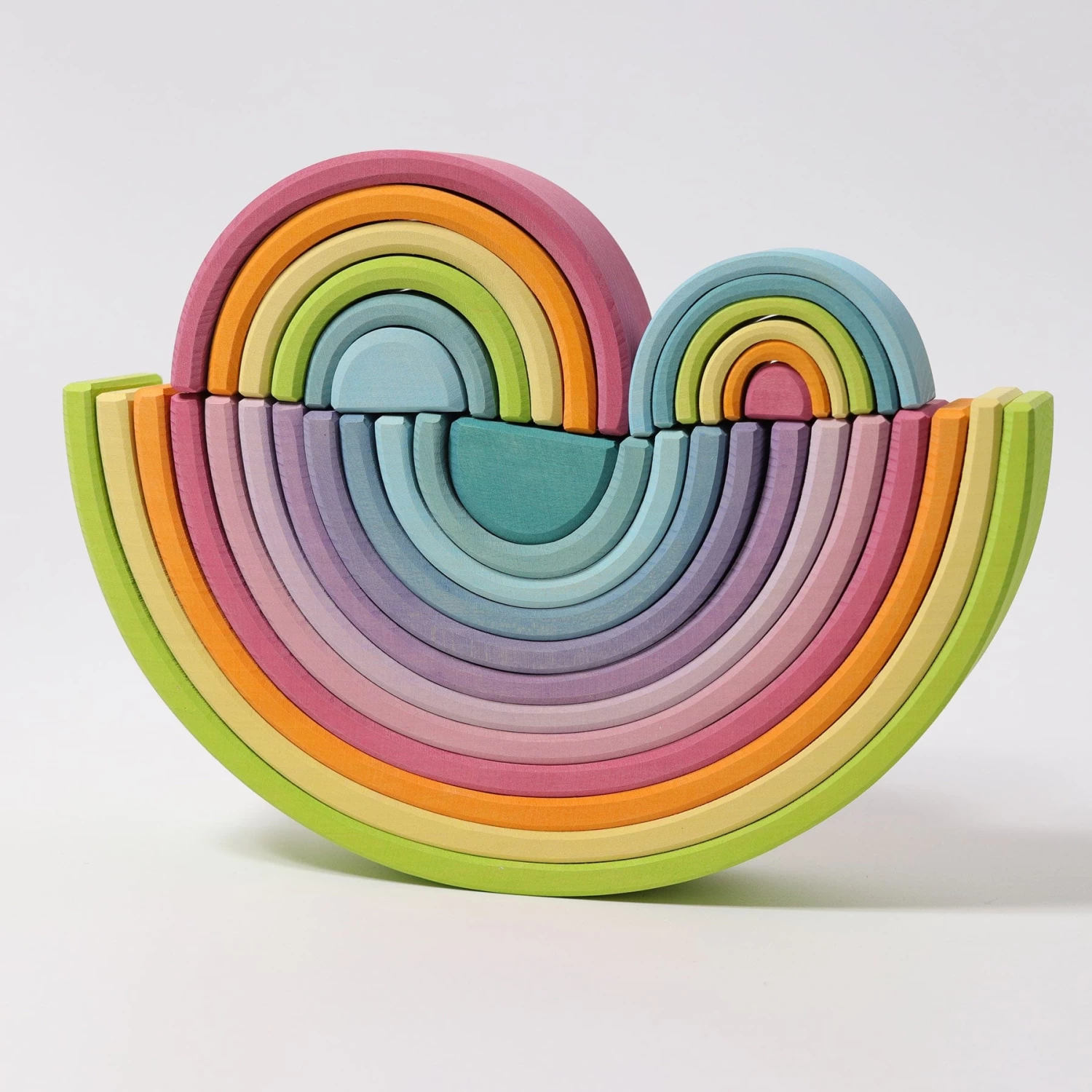 Grimm's - Pastel Large Rainbow Stacker - 12pcs 5 Grimm's - Pastel Large Rainbow Stacker - 12pcs - Image 3