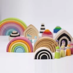 Grimm's - Pastel Large Rainbow Stacker - 12pcs 30 Grimm's - Pastel Large Rainbow Stacker - 12pcs -Kids Toy Shop grimm s grimm s pastel large rainbow stacker 12pcs 31063361945734