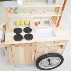 Outdoor Mud Kitchen Cart With Umbrella -Kids Toy Shop hipkids 2 in 1 outdoor cart mud kitchen with umbrella 31917316702342
