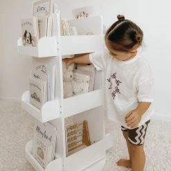 2 In 1 Rotating Bookshelf / Toy Organiser -Kids Toy Shop hipkids 2 in 1 rotating bookshelf toy organiser 33167834448006