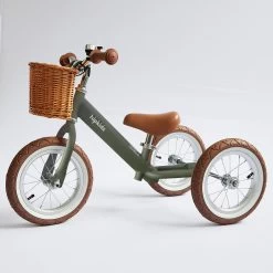 2 In 1 Steel Trike/Balance Bike (incl. Wicker Basket) -Kids Toy Shop hipkids 2 in 1 steel trike balance bike 31334539231366