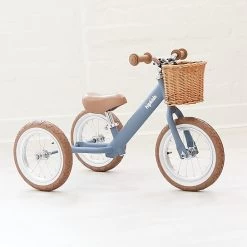 2 In 1 Steel Trike/Balance Bike (incl. Wicker Basket) -Kids Toy Shop hipkids 2 in 1 steel trike balance bike incl wicker basket 33128318894214