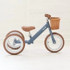 2 In 1 Steel Trike/Balance Bike (incl. Wicker Basket) -Kids Toy Shop hipkids 2 in 1 steel trike balance bike incl wicker basket 33128319025286