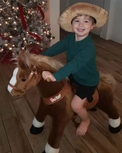 Brown Ride On Walking Toy Horse Pony -Kids Toy Shop hipkids brown ride on walking toy horse pony 33033163178118