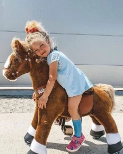 Brown Ride On Walking Toy Horse Pony -Kids Toy Shop hipkids brown ride on walking toy horse pony 33033163243654