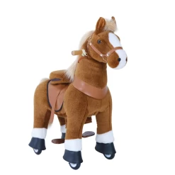 Brown Ride On Walking Toy Horse Pony -Kids Toy Shop hipkids brown ride on walking toy horse pony 33033163735174