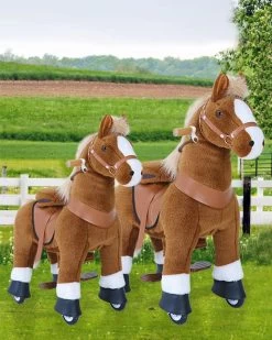 Brown Ride On Walking Toy Horse Pony -Kids Toy Shop hipkids brown ride on walking toy horse pony small 29045958967430