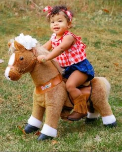 Brown Ride On Walking Toy Horse Pony -Kids Toy Shop hipkids brown ride on walking toy horse pony small 29045959065734