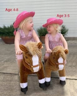 Brown Ride On Walking Toy Horse Pony -Kids Toy Shop hipkids brown ride on walking toy horse pony small 29045959590022