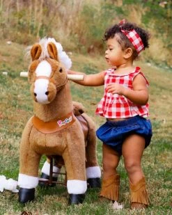 Brown Ride On Walking Toy Horse Pony -Kids Toy Shop hipkids brown ride on walking toy horse pony small 29045959688326