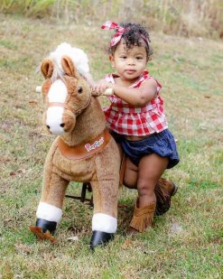 Brown Ride On Walking Toy Horse Pony -Kids Toy Shop hipkids brown ride on walking toy horse pony small 29045959852166