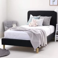 Graphite - Linen Fabric Swatch -Kids Toy Shop hipkids graphite linen fabric swatch 30593128005766