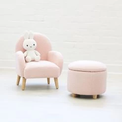 Haven Teddy Boucle Footstool / Ottoman -Kids Toy Shop hipkids haven boucle footstool ottoman 32172834652294