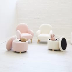 Haven Teddy Boucle Footstool / Ottoman -Kids Toy Shop hipkids haven boucle footstool ottoman 32172838584454