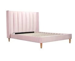 LIBERTY Upholstered Bed Pale Pink Velvet -Kids Toy Shop hipkids liberty upholstered bed pale pink velvet 29621990195334