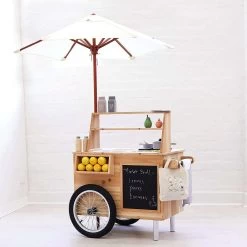 Outdoor Mud Kitchen Cart With Umbrella