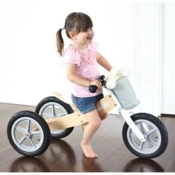 Silver 2 In 1 Wooden Trike / Balance Bike -Kids Toy Shop hipkids silver 2 in 1 wooden trike balance bike 32793619660934