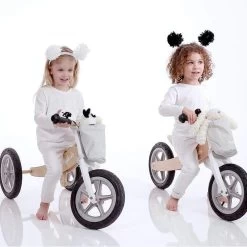 Silver 2 In 1 Wooden Trike / Balance Bike -Kids Toy Shop hipkids silver 2 in 1 wooden trike balance bike 32793619726470