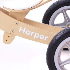 Silver 2 In 1 Wooden Trike / Balance Bike -Kids Toy Shop hipkids silver 2 in 1 wooden trike balance bike 32793619824774