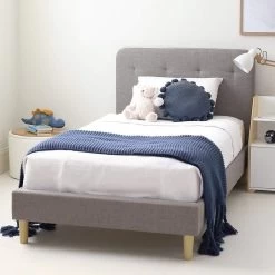 Storm Grey - Linen Fabric Swatch -Kids Toy Shop hipkids storm grey linen fabric swatch 30592732987526