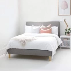 Storm Grey - Linen Fabric Swatch -Kids Toy Shop hipkids storm grey linen fabric swatch 30593645609094