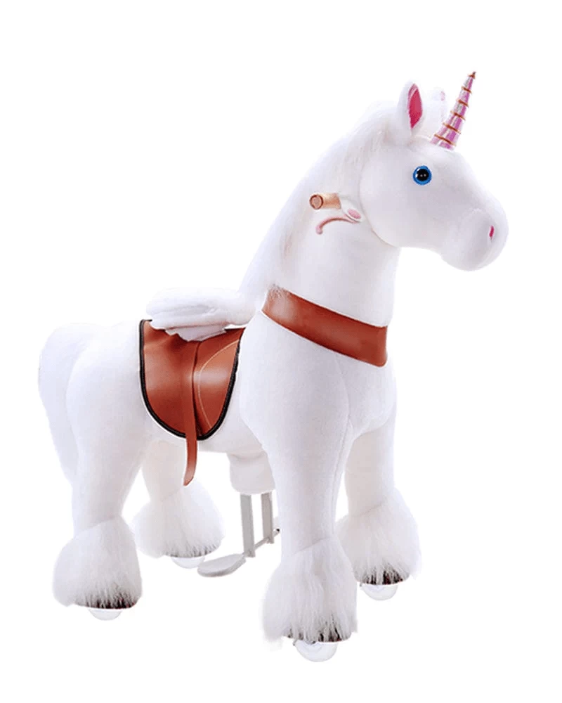 White Ride On Walking Toy Horse Unicorn 8 White Ride On Walking Toy Horse Unicorn - Image 6
