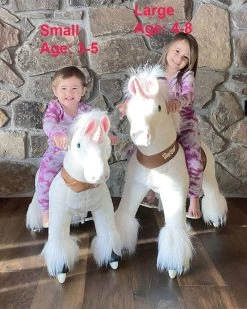 White Ride On Walking Toy Horse Unicorn 40 White Ride On Walking Toy Horse Unicorn -Kids Toy Shop hipkids white ride on walking toy horse unicorn small 28840299200646