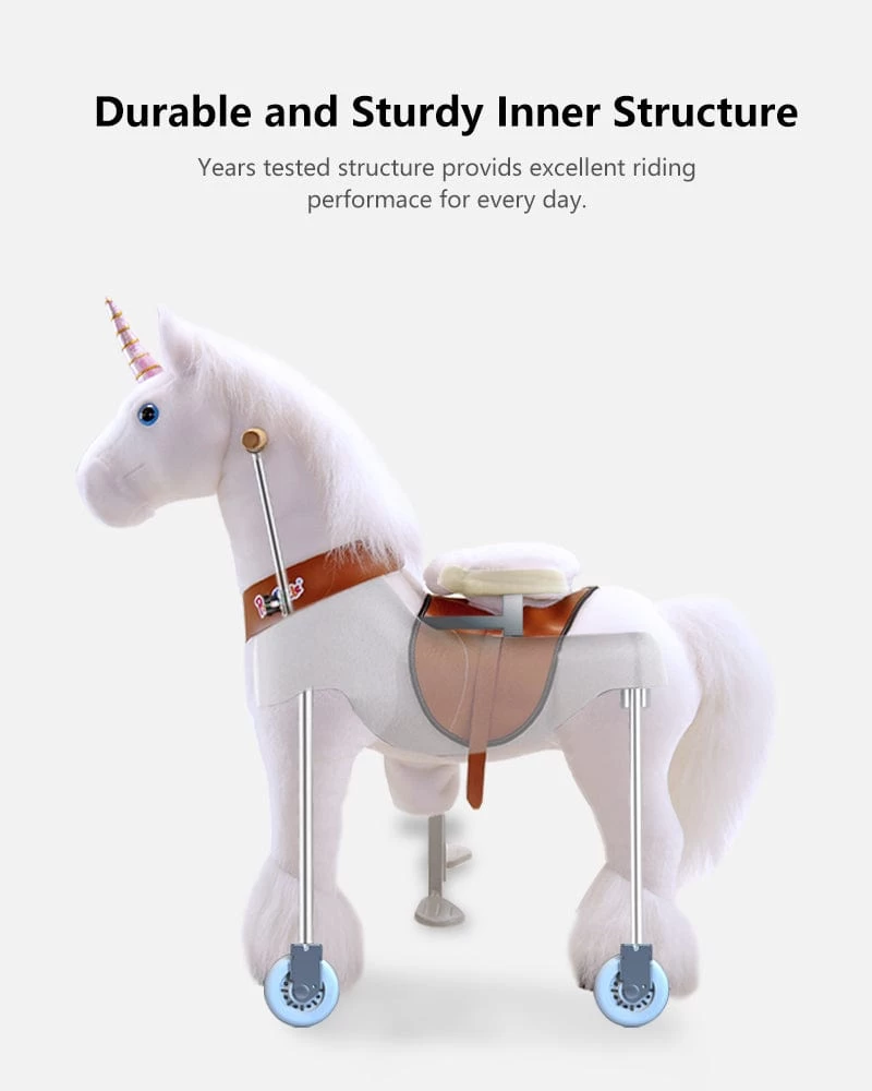 White Ride On Walking Toy Horse Unicorn 17 White Ride On Walking Toy Horse Unicorn - Image 15