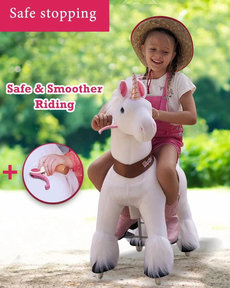 White Ride On Walking Toy Horse Unicorn 16 White Ride On Walking Toy Horse Unicorn - Image 14