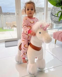 White Ride On Walking Toy Horse Unicorn 24 White Ride On Walking Toy Horse Unicorn -Kids Toy Shop hipkids white ride on walking toy horse unicorn small 28840672788614