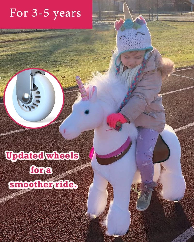 White Ride On Walking Toy Horse Unicorn 20 White Ride On Walking Toy Horse Unicorn - Image 18