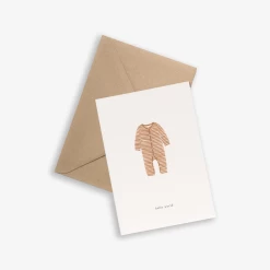 Kartotek Copenhagen Greeting Card - Baby Onesie Ochre