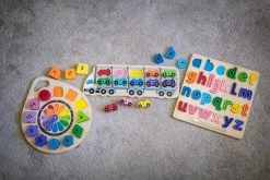 Kiddie Connect - Wooden Clock Puzzle -Kids Toy Shop kiddie connect kiddie connect wooden clock puzzle 31066049609862