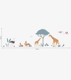 LILIPINSO Wall Decals A3 Savannah Giraffes Gazelles Ostriches -Kids Toy Shop lilipinso lilipinso wall decals a3 savannah giraffes gazelles ostriches 31676569747590