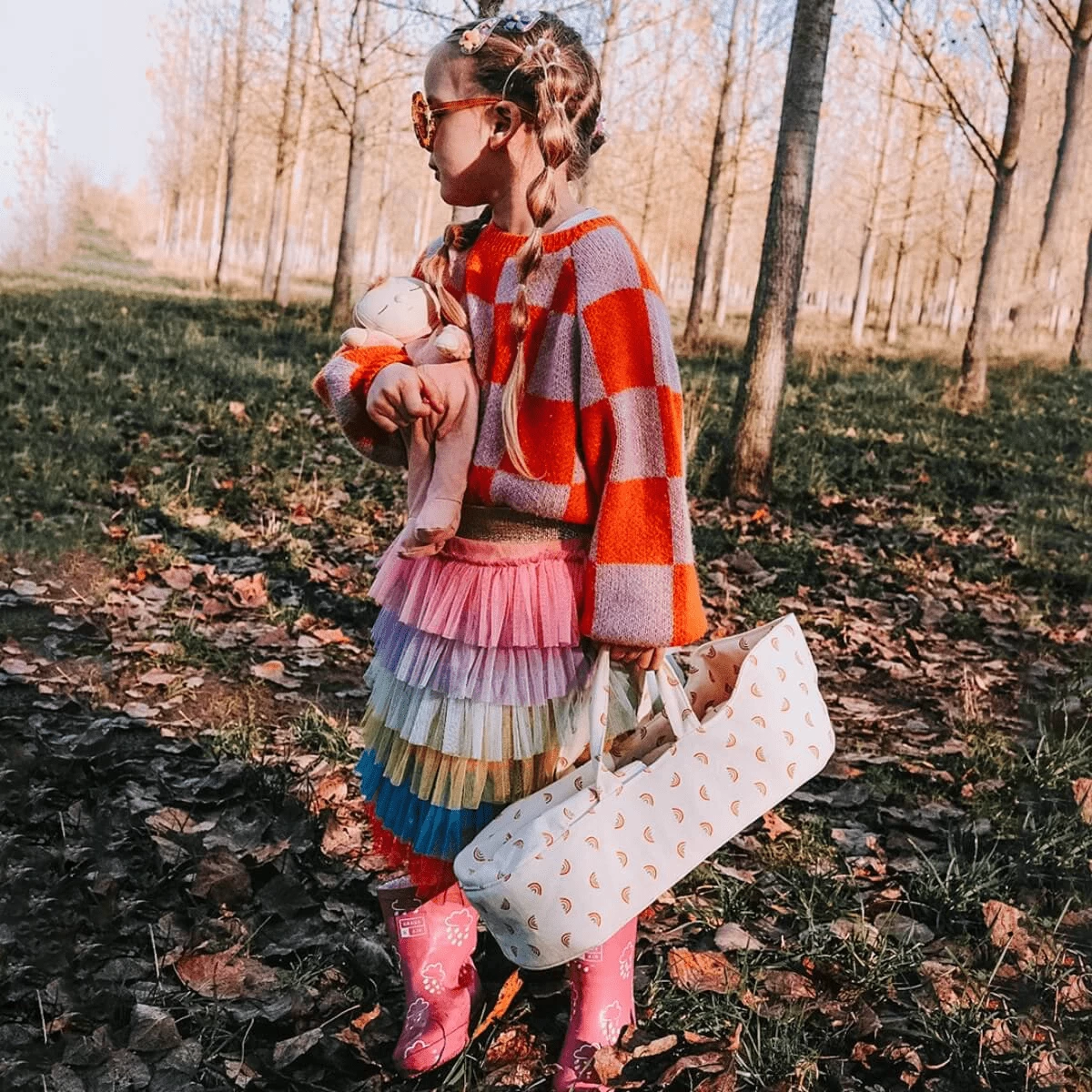 Olli Ella - Dinkum Dolls Carry Cot Rainbow Print 14 Olli Ella - Dinkum Dolls Carry Cot Rainbow Print - Image 12