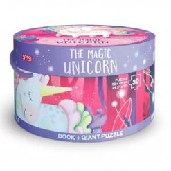 Sassi Book And Giant Puzzle The Magic Unicorn - 30pcs -Kids Toy Shop sassi junior sassi book and giant puzzle the magic unicorn 30pcs 31648987971718