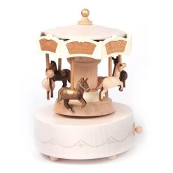 Wooderful Life Double Up & Down Music Box - Horses Carousel